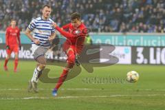 3. Fußball-Liga - Saison 2019/2020 - MSV Duisburg - FC Ingolstadt 04 - Dennis Eckert Ayensa (#7,FCI)  trifft zum 0:1 Führngstreffer - jubel - Foto: Meyer Jürgen