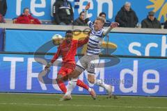 3. Fußball-Liga - Saison 2019/2020 - MSV Duisburg - FC Ingolstadt 04 - Frederic Ananou (#2,FCI) - Lukas Daschner (#13 Duisburg) - Foto: Meyer Jürgen