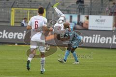 3. Fußball-Liga - Saison 2019/2020 - SV Waldhof Mannheim - FC Ingolstadt 04 - Nico Antonitsch (#5,FCI)  - Kevin Koffi (#30 Mannheim) - Foto: Stefan Bösl