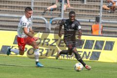 3. Fußball-Liga - Saison 2019/2020 - FC Victoria Köln - FC Ingolstadt 04 - Agyemang Diawusie (#11,FCI)  - Marcel Gottschling (#22 Köln) -  - Foto: Meyer Jürgen