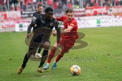 3. Liga - Hallescher FC - FC Ingolstadt 04 - Agyemang Diawusie (11, FCI) Bahn Bentley Baxter (7 Halle)