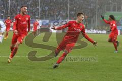 3. Fußball-Liga - Saison 2019/2020 - MSV Duisburg - FC Ingolstadt 04 - Dennis Eckert Ayensa (#7,FCI)  trifft zum 0:1 Führngstreffer - jubel - Foto: Meyer Jürgen