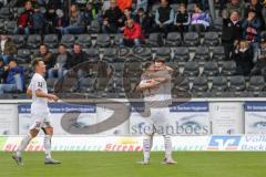 3. Liga - Fußball - SG Sonnenhof Großaspach - FC Ingolstadt 04 - Tor Jubel Maximilian Wolfram (8, FCI) mit Dennis Eckert Ayensa (7, FCI) links Gordon Büch (38, FCI)