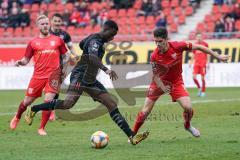 3. Liga - Hallescher FC - FC Ingolstadt 04 - Agyemang Diawusie (11, FCI) Mast Dennis (16 Halle)