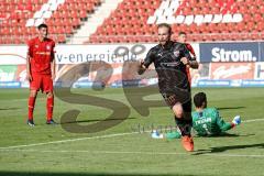 3. Liga - FSV Zwickau - FC Ingolstadt 04 - Maximilian Beister (10, FCI) überwindet Torwart Brinkies Johannes (1 Zwickau) und trifft zum 0:3 Tor Jubel