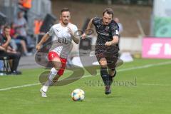 3. Fußball-Liga - Saison 2019/2020 - FC Victoria Köln - FC Ingolstadt 04 - Peter Kurzweg (#16,FCI)  - Simon Handle (#7 Köln) - Foto: Meyer Jürgen