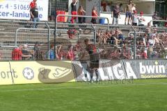 3. Fußball-Liga - Saison 2019/2020 - FC Victoria Köln - FC Ingolstadt 04 - Stefan Kutschke (#30,FCI)  spricht mit den Fans - Foto: Meyer Jürgen