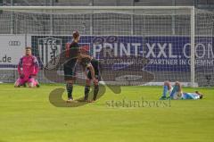 3. Liga - Chemnitzer FC - FC Ingolstadt 04 - Spiel ist aus, 0:1, Schanzer erschöpft, Torwart Fabijan Buntic (24, FCI) Tobias Schröck (21, FCI) Marcel Gaus (19, FCI)