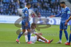 3. Liga - 1. FC Magdeburg - FC Ingolstadt 04 - Björn Paulsen (#4,FCI)  verletzt am Boden - Foto: Jürgen Meyer