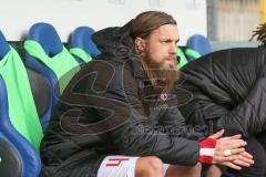 3. Fußball-Liga - Saison 2019/2020 - SV Waldhof Mannheim - FC Ingolstadt 04 - Björn Paulsen (#4,FCI)  auf der Spielerbank -  Foto: Stefan Bösl