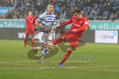 3. Fußball-Liga - Saison 2019/2020 - MSV Duisburg - FC Ingolstadt 04 - Dennis Eckert Ayensa (#7,FCI)  trifft zum 0:1 Führngstreffer - jubel - Foto: Meyer Jürgen