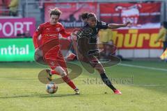 3. Liga - Hallescher FC - FC Ingolstadt 04 - Kastenhofer Niklas (3 Halle) Caniggia Ginola Elva (14, FCI)