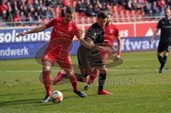 3. Liga - Hallescher FC - FC Ingolstadt 04 - Syhre Anthony (4 Halle) Stefan Kutschke (30, FCI) Papadopoulos Antonios (8 Halle)