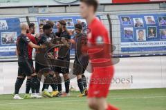 3. Liga - SV Meppen - FC Ingolstadt 04 - Tor Jubel zum 0:2 durch Dennis Eckert Ayensa (7, FCI) mit Frederic Ananou (2, FCI) und Nico Antonitsch (5, FCI) Tobias Schröck (21, FCI) Robin Krauße (23, FCI) Björn Paulsen (4, FCI)