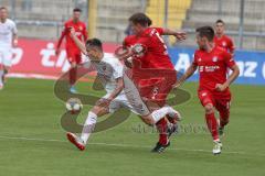 3. Fußball-Liga - Saison 2019/2020 - Bayern München II - FC Ingolstadt 04 - Dennis Eckert Ayensa (#7,FCI)  - Nicolas Feldhahn (#5 München) - Foto: Meyer Jürgen