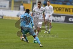 3. Fußball-Liga - Saison 2019/2020 - SV Waldhof Mannheim - FC Ingolstadt 04 - Maximilian Thalhammer (#6,FCI) - Kevin Koffi (#30 Mannheim) - Foto: Stefan Bösl