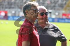 3. Fußball-Liga - Saison 2019/2020 - FC Victoria Köln - FC Ingolstadt 04 - Sportdirektor Michael Henke (FCI)  und Peter Jackwerth - Foto: Meyer Jürgen