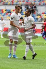 3. Liga - Fußball - KFC Uerdingen - FC Ingolstadt 04 - Tor Jubel 0:1, Caniggia Ginola Elva (14, FCI) Salto, Stefan Kutschke (30, FCI)