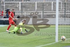 3. Liga - 1860 München - FC Ingolstadt 04 - Tor Jubel 
Dennis Eckert Ayensa (7, FCI) Torwart Hiller Marco (1, München) ohne Chance