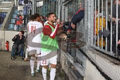 3. Liga - 1. FC Magdeburg - FC Ingolstadt 04 - Die Spieler bedanken sich bei den Fans nach dem Spiel - jubel - Robin Krausse (#23,FCI)  - Foto: Jürgen Meyer