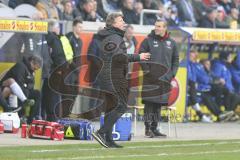 3. Fußball-Liga - Saison 2019/2020 - MSV Duisburg - FC Ingolstadt 04 - Chef-Trainer Jeff Saibene (FCI) gibt Anweisungen - Foto: Meyer Jürgen