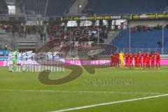 3. Fußball-Liga - Saison 2019/2020 - MSV Duisburg - FC Ingolstadt 04 - Gedenkminute beider Mannschaften - Foto: Meyer Jürgen