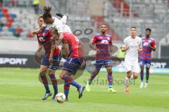 3. Liga - Fußball - KFC Uerdingen - FC Ingolstadt 04 - Zweikampf Maxsö Andreas (KFC 2) Caniggia Ginola Elva (14, FCI) Kirchhoff Jan (KFC 4)