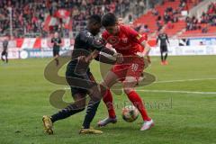 3. Liga - Hallescher FC - FC Ingolstadt 04 - Agyemang Diawusie (11, FCI) Mast Dennis (16 Halle)