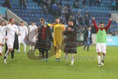 3. Liga - 1. FC Magdeburg - FC Ingolstadt 04 - Die spieler bedanken sich bei den Fans nach dem Spiel - Robin Krausse (#23,FCI)  - Torwart Fabijan Buntic (#24,FCI)  - Fatih Kaya (#9,FCI)  - Tobias Schröck (#21,FCI)  - jubel - Foto: Jürgen Meyer