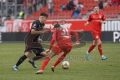 3. Liga - Hallescher FC - FC Ingolstadt 04 - Dennis Eckert Ayensa (7, FCI) Landgraf Niklas (31 Halle)