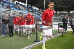 3. Fußball-Liga - Saison 2019/2020 - SV Waldhof Mannheim - FC Ingolstadt 04 -Die Spieler vor dem Spiel zum warm machen -  Foto: Stefan Bösl