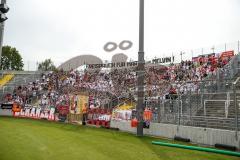 3. Fußball-Liga - Saison 2019/2020 - Bayern München II - FC Ingolstadt 04 - Mitgereiste Fans - Fans - Choreo - Banner - Foto: Meyer Jürgen