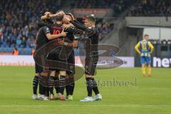 3. Liga - Fußball - Eintracht Braunschweig - FC Ingolstadt 04 - Tor Jubel Marcel Gaus (19, FCI) Fatih Kaya (9, FCI) Tobias Schröck (21, FCI) Dennis Eckert Ayensa (7, FCI)