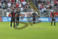 3. Fußball-Liga - Saison 2019/2020 - FC Victoria Köln - FC Ingolstadt 04 - Der 3:0 Führungstreffer - Jonatan Kotzke (#25,FCI) - Fatih Kaya (#9,FCI) - Stefan Kutschke (#30,FCI)  - Enttäuscht - Foto: Meyer Jürgen