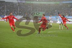 3. Fußball-Liga - Saison 2019/2020 - MSV Duisburg - FC Ingolstadt 04 - Dennis Eckert Ayensa (#7,FCI)  trifft zum 0:1 Führngstreffer - jubel - Foto: Meyer Jürgen