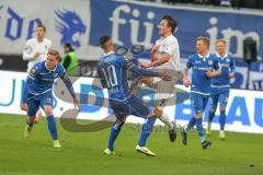 3. Liga - 1. FC Magdeburg - FC Ingolstadt 04 - Peter Kurzweg (#16,FCI)  - Jürgen Gjasula (#10 Magdeburg) - Foto: Jürgen Meyer