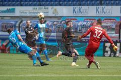 3. Liga - SV Meppen - FC Ingolstadt 04 - Fatih Kaya (9, FCI) kommt zu spät, Torwart Domaschke Erik (32 Meppen) klärt