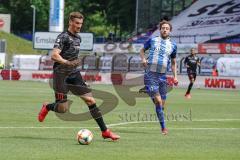 3. Liga - SV Meppen - FC Ingolstadt 04 - Alleingang zu Tor, Stefan Kutschke (30, FCI) schießt das 0:1, Jubel, Puttkammer Steffen (22 Meppen)