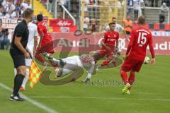 3. Fußball-Liga - Saison 2019/2020 - Bayern München II - FC Ingolstadt 04 - Stefan Kutschke (#30,FCI)  wird gefoult - Foto: Meyer Jürgen