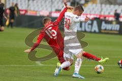 3. Fußball-Liga - Saison 2019/2020 - Bayern München II - FC Ingolstadt 04 - Stefan Kutschke (#30,FCI)  - Lars Lukas Mai (#15 München) - Foto: Meyer Jürgen