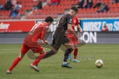 3. Liga - Hallescher FC - FC Ingolstadt 04 - Dennis Eckert Ayensa (7, FCI) Landgraf Niklas (31 Halle)