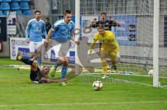 3. Liga - Chemnitzer FC - FC Ingolstadt 04 - Torchance Robin Krauße (23, FCI) Pfosten Torwart Jakubov Jakub (1 Chemnitz) Reddemann Sören (25 Chemnitz)