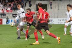 3. Liga - Fußball - SG Sonnenhof Großaspach - FC Ingolstadt 04 - Stefan Kutschke (30, FCI) Marco Hingerl (19 SG)