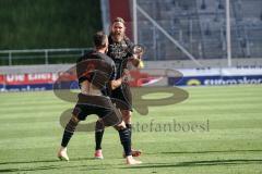 3. Liga - FSV Zwickau - FC Ingolstadt 04 - Tor 0:1 Jubel Fatih Kaya (9, FCI) mit Björn Paulsen (4, FCI)