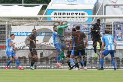 3. Liga - SV Meppen - FC Ingolstadt 04 - Torwart Marco Knaller (1, FCI) boxt den Ball weg, Guder René (18 Meppen) Maximilian Thalhammer (6, FCI) Undav Deniz (9 Meppen) Dennis Eckert Ayensa (7, FCI) Frederic Ananou (2, FCI) Torwart Domaschke Erik (32 Meppe