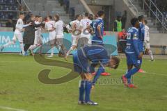 3. Liga - 1. FC Magdeburg - FC Ingolstadt 04 - Dennis Eckert Ayensa (#7,FCI)  schiesst den 0:2 Führungstreffer - jubel - Thomas Keller (#27,FCI)  -  - Foto: Jürgen Meyer