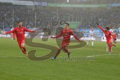 3. Fußball-Liga - Saison 2019/2020 - MSV Duisburg - FC Ingolstadt 04 - Dennis Eckert Ayensa (#7,FCI)  trifft zum 0:1 Führngstreffer - jubel - Foto: Meyer Jürgen