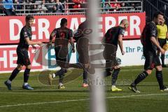 3. Liga - Würzburger Kickers - FC Ingolstadt 04 - Tor 0:1 Jubel Dennis Eckert Ayensa (7, FCI) mit Frederic Ananou (2, FCI)