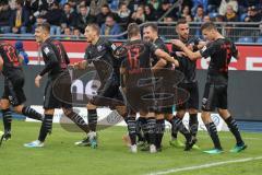 3. Liga - Fußball - Eintracht Braunschweig - FC Ingolstadt 04 - Tor durch Maximilian Thalhammer (6, FCI) Jubel Stefan Kutschke (30, FCI) Marcel Gaus (19, FCI) Dennis Eckert Ayensa (7, FCI) Nico Antonitsch (5, FCI) Fatih Kaya (9, FCI)