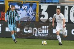 3. Fußball-Liga - Saison 2019/2020 - SV Waldhof Mannheim - FC Ingolstadt 04 - Peter Kurzweg (#16,FCI)  - Gianluca Korte (#17 Mannheim) - Foto: Stefan Bösl